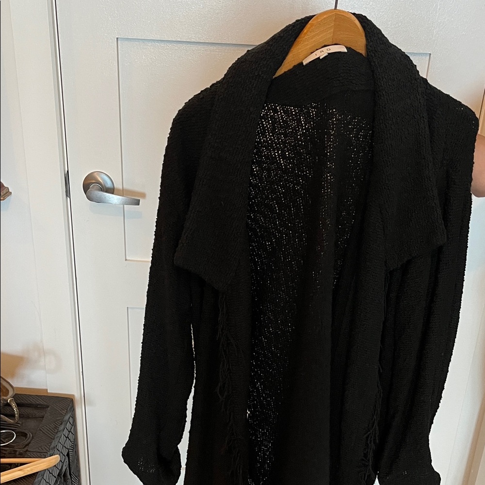 IRO Black Open-Front Cardigan